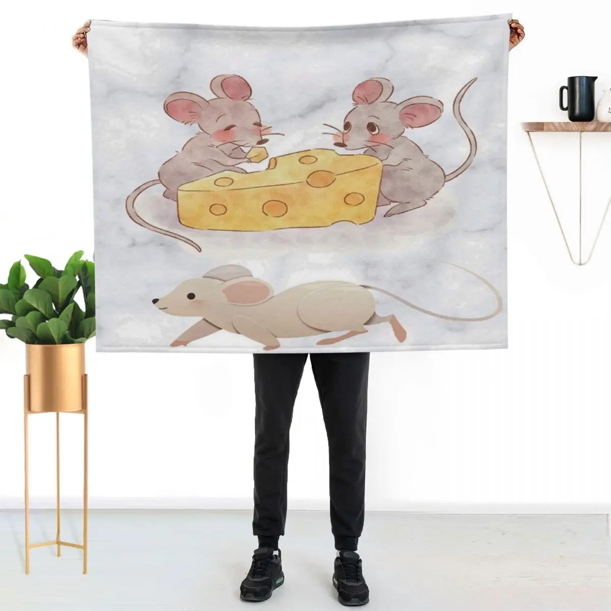 Naughty Mice and cheese Throw Blanket For Decorative Sofa For Baby Blankets For Sofas Stuffeds warm winter Flannels Blankets