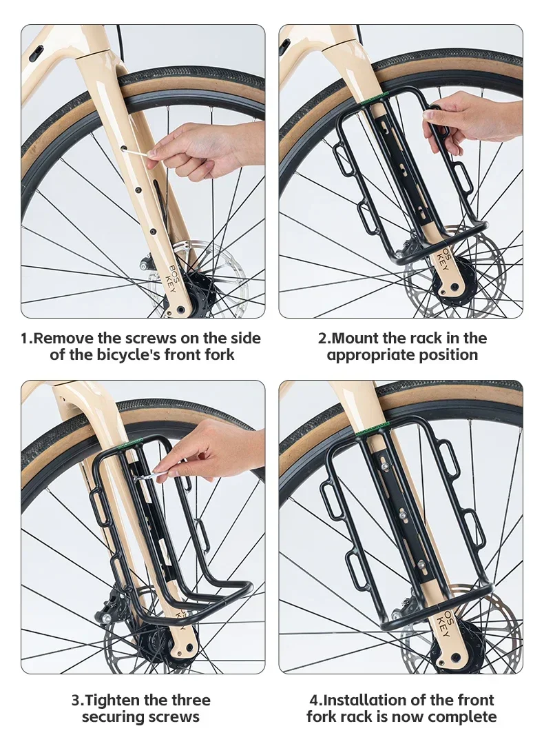 ROCKBROS-portaequipajes delantero de aleación de aluminio para bicicleta, alforja para ciclismo de montaña y carretera, soporte de carga, estante para equipaje, accesorio