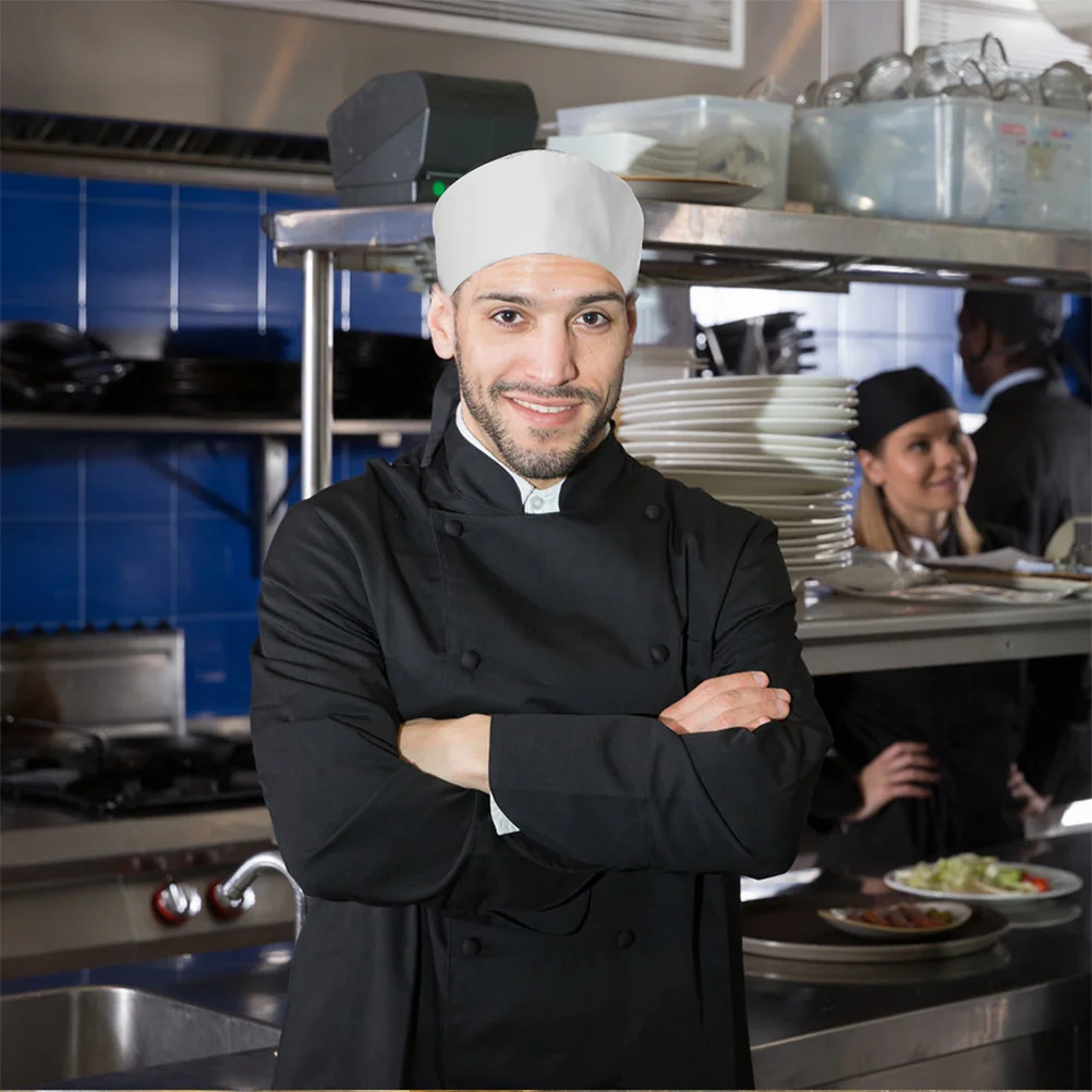 Casquettes de chef de cuisine respirantes unisexes, chapeaux de chef, travail de cuisine, service alimentaire, hommes et femmes, 2 pièces