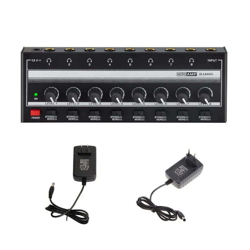 

Portable 8 Channel Headphone Amplifier with Independent Volume Control for Each Channel Mixer Independently Control Dropship