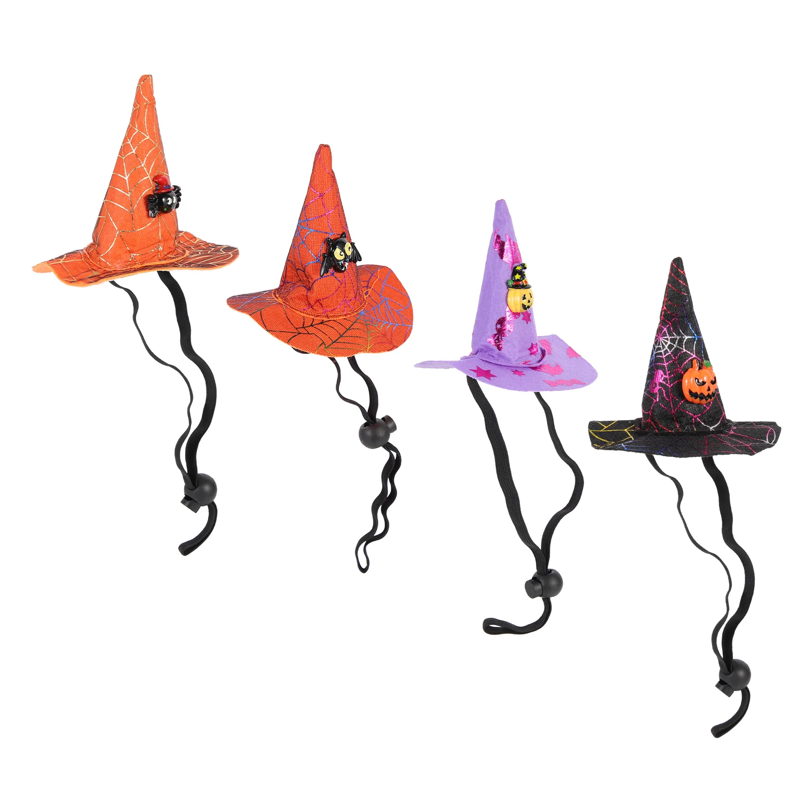 

4 Pcs Witch Hat Headband Cosplay Pet Adorable Decor Halloween Themed Cat Accessory Decorate Festival Dog