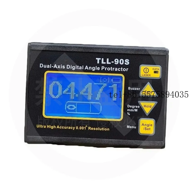 hot 1PC 37V Digital Display Dual-axis Inclinometer TLL-90S Mini Professional High Precision Electronic Level Meter