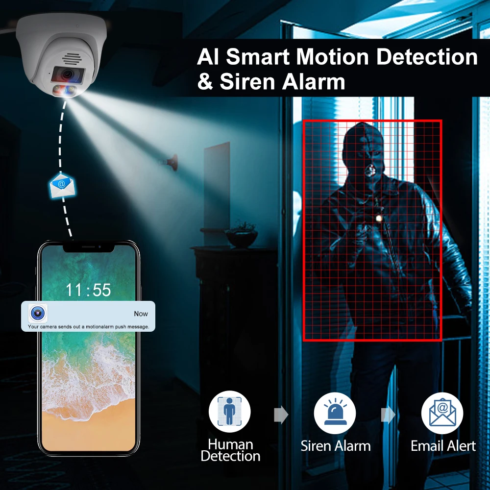 Imagem -03 - Misecu-sistema de Segurança Dome H.265 Nvr 8ch 4k Poe Detecção Facial 8mp Ptz Zoom 8x Lente Dupla Câmera ip Kit de Vigilância