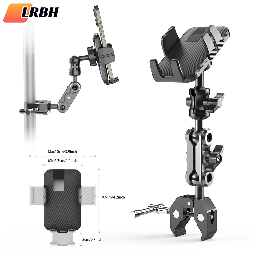 Soporte para Teléfono con Súper Abrazadera para Cinta de Correr/Bicicleta Estática/Cochecito/Silla de Ruedas/Carrito de Golf/Postes/Atril de Música/Bicicleta Fija/Manillar