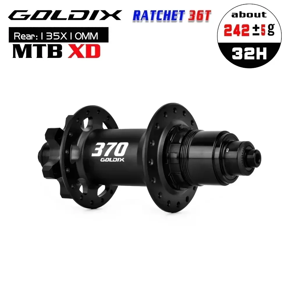 GOLDIX 自転車ハブ 36穴 HG 157mm スルーアクスル ダウンヒル用 GOLDIX GDX370 32H BOOST MTB Hub 36T Ratchet 6-Bolt Disc Brake