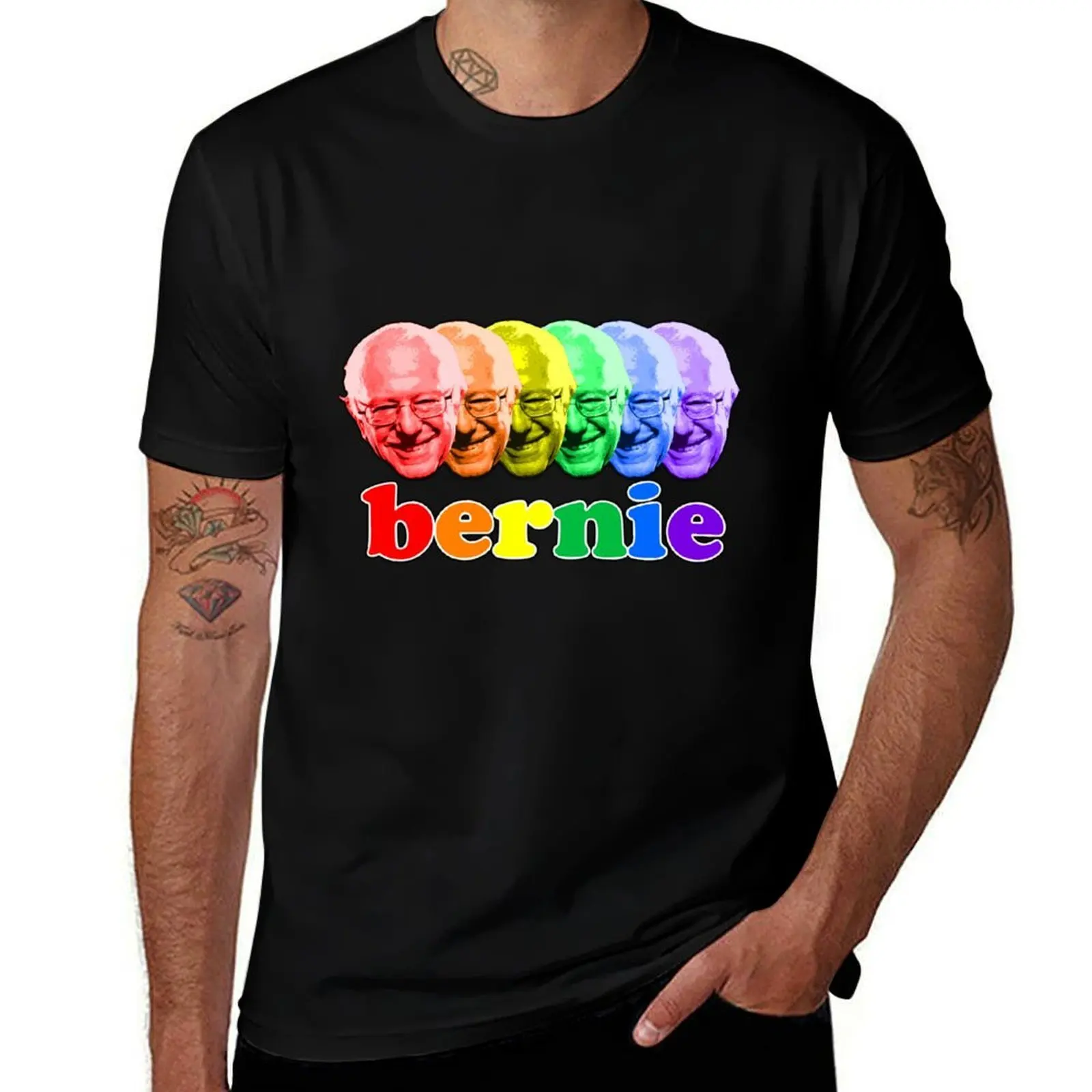 

Rainbow Bernie Sanders 2016 T-Shirt cotton t shirts man 100% t shirts for man graphic vintage T-Shirt