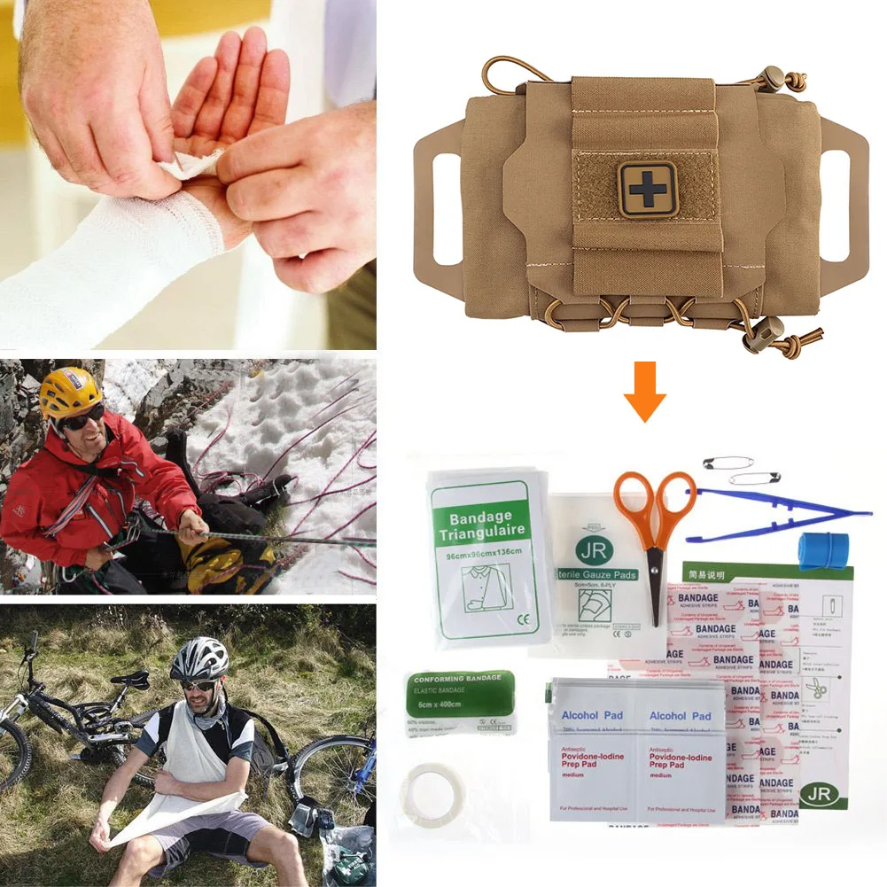 Sac de taille d'urgence, Kit médical de séparation extractible avec poignée, trousse d'outils d'urgence, trousse de premiers soins Molle en plein air, survie en Camping