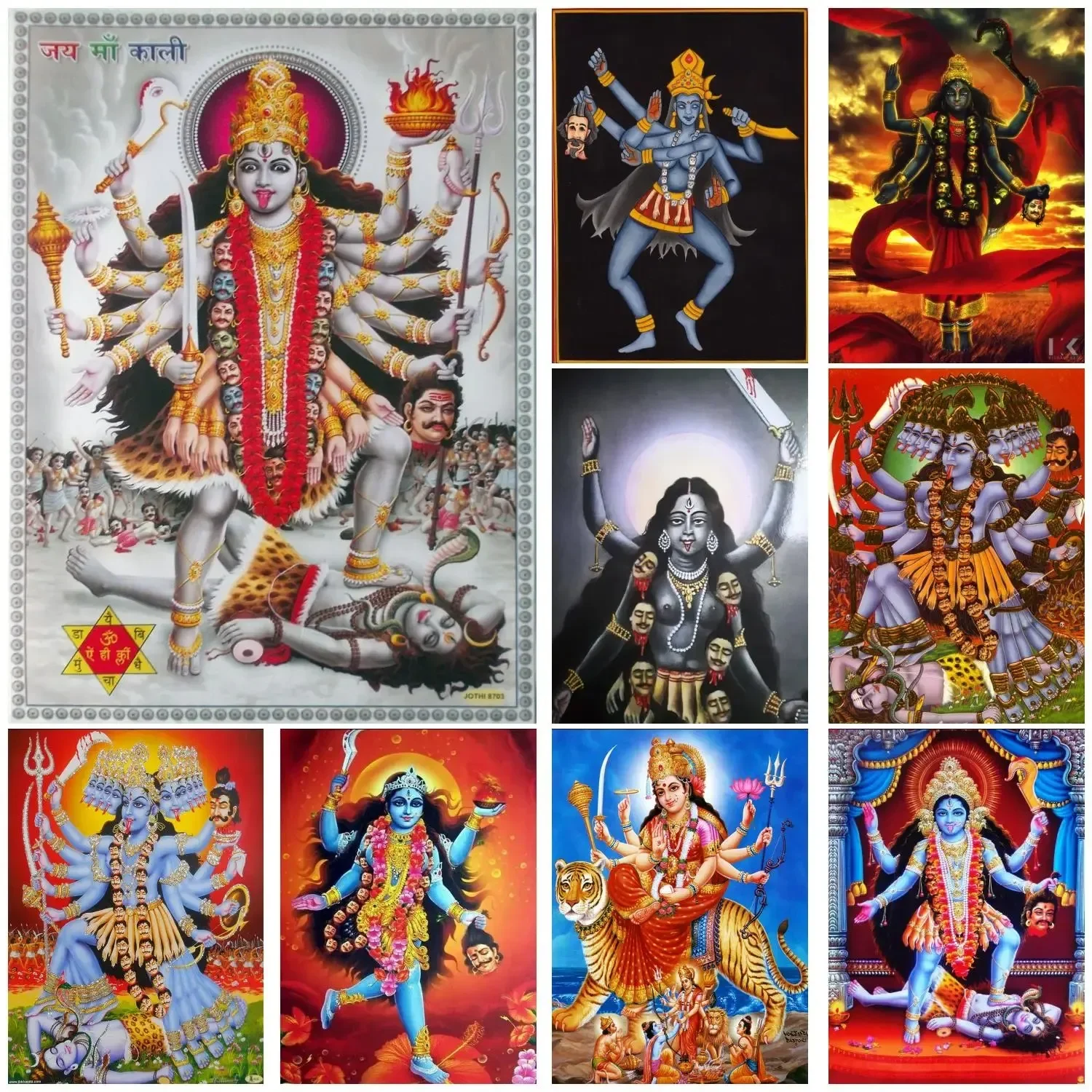 Maa Kali Anime لعبة فيديو ملصق وطباعة صور فنية جدارية لغرفة المعيشة وغرفة النوم وديكور المنزل