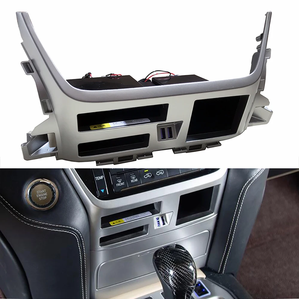 QC3.0 Wireless Charger USB Centre Console Storage Box For Toyota Land Cruiser 200 2016 2017 2018 2019 2020 Accessories