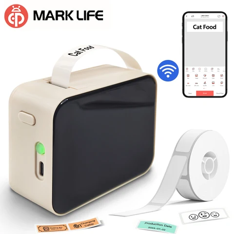 Mini Thermal Label Printer with 3 Rolls