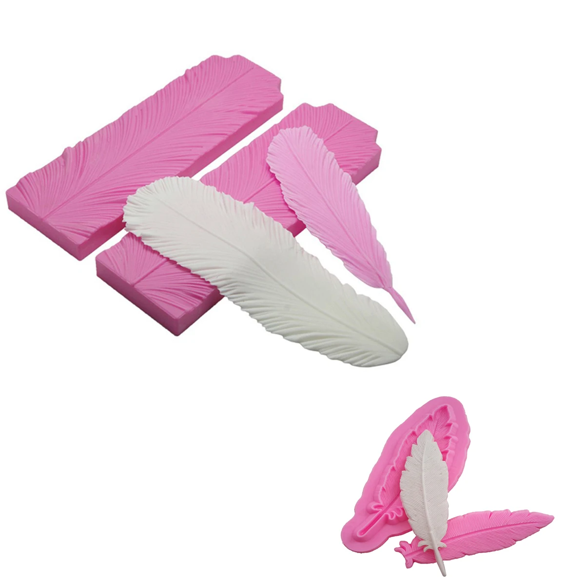 Big Feather Veiner Cooking Tools Silicone Mold For Baking Of Kitchen Accessories Fondant Cake Decorating Sugar Candy Supplies