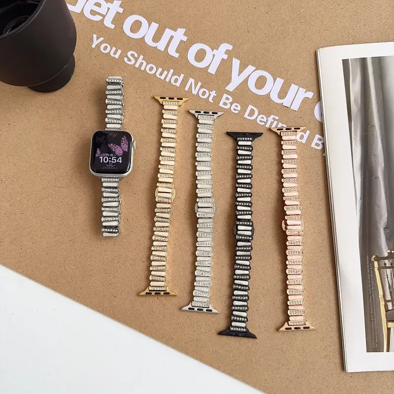 

Irregular Diamond Watch Band for Apple Watch Band 38 40 41 42 44 45 46 49mm Dressy Metal Wristband Strap for iWatch S11 10 9 7 6