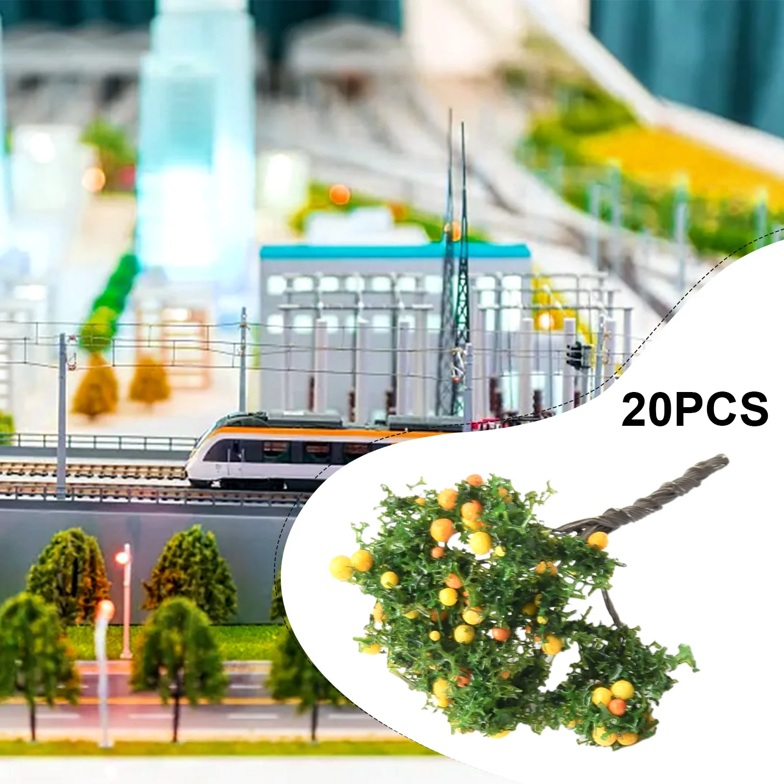 Lot de 24 arbres miniatures, plusieurs types de combinaisons, arbres, trains, paysages, paysages, décoration de plantes (4 types