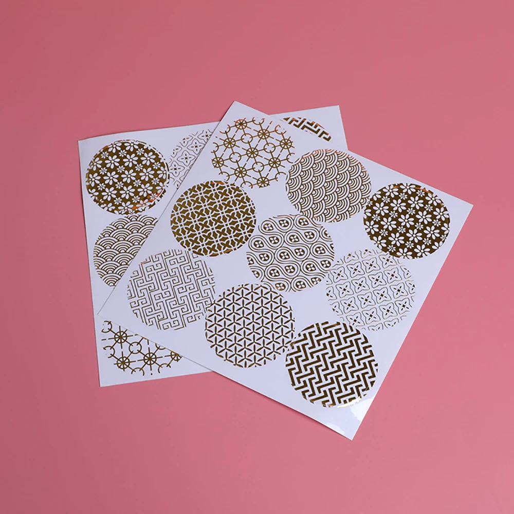 Wedding Package Gold - Autocollant rond transparent en feuille d'or,