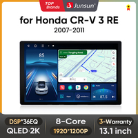 Junsun 13.1 inch QLED Android Wireless CarPlay Auto Car Radio For Honda CR-V 3 RE CRV 2007-2011 Intelligent Systems DSP SWC RDS