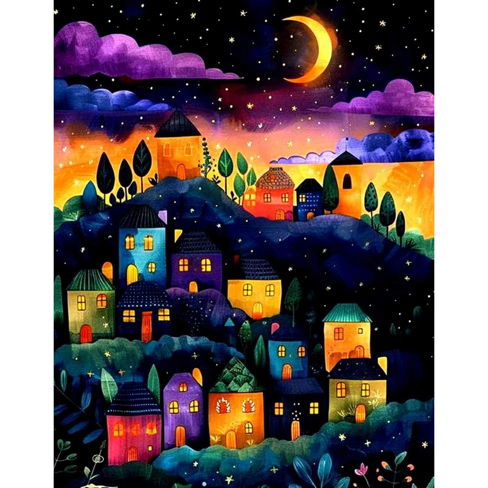 

500/1000/1200/2000 PCS Jigsaw Puzzles Dark Night Scenery Family Activity Relaxing Games for Living Room Home Decor Gift