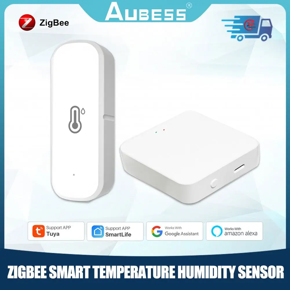 Zigbee Smart Temperature Humidity Sensor Tuya Smart Thermometer Hygrometer Monitor Detector Support Smart Life Alexa Google Home