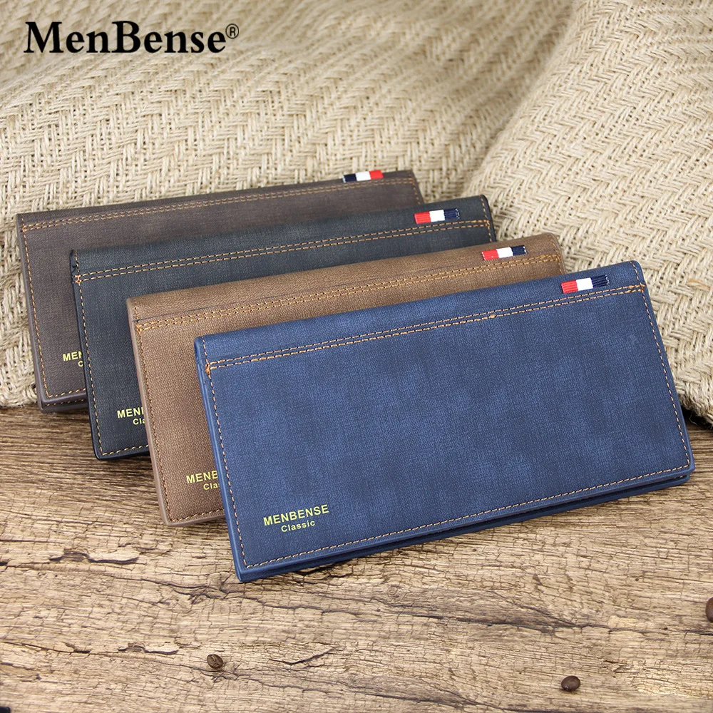 New Frosted Men's Wallet Long Korean Fashion Casual Suit Bag Large Capacity Money Clip Credit Card Bag Coin Bag PU Leather