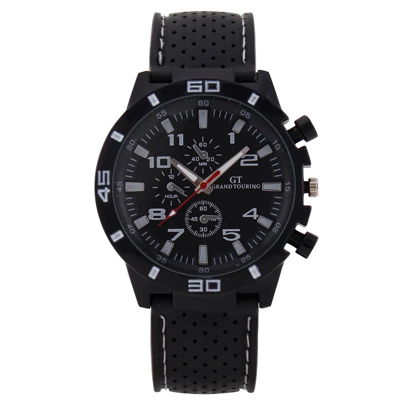 Men's Silicone Band Quartz Watch - close-up view