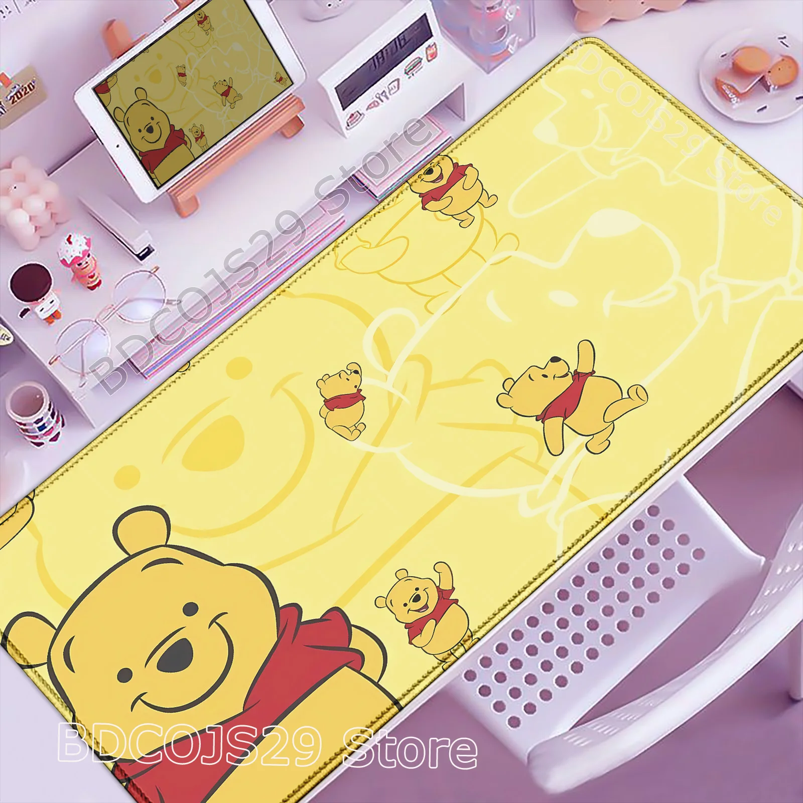 New Kawaii HD Printing Winnie The Pooh Mouse Pad Computer Desk Mat Keyboard Mat Office Anime Gaming Table Mats 900x400 Mousepad