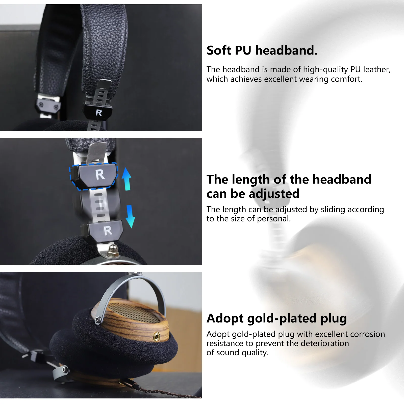 OKCSC M2 HIfi سماعات رأس خشبية زيتونية 57 مللي متر مكبر صوت شبه مفتوح من الخلف مع 5N OCC مطلي بالفضة لتقوم بها بنفسك 3.5 مللي متر سماعات كابل بديل #2