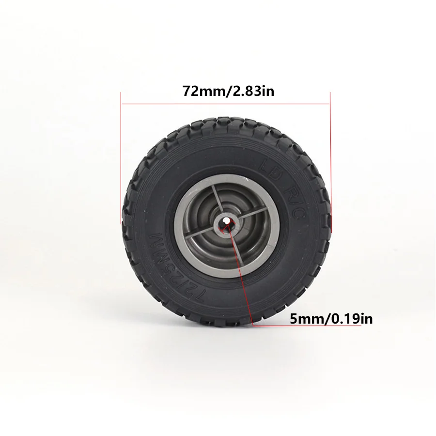 Soft Rubber 72mm Tire Wheel 4pcs For MN D90 MN98 MN99S WPL C14 C24 C34 B14 B24 LDRC P06 RC Car Upgrade Parts