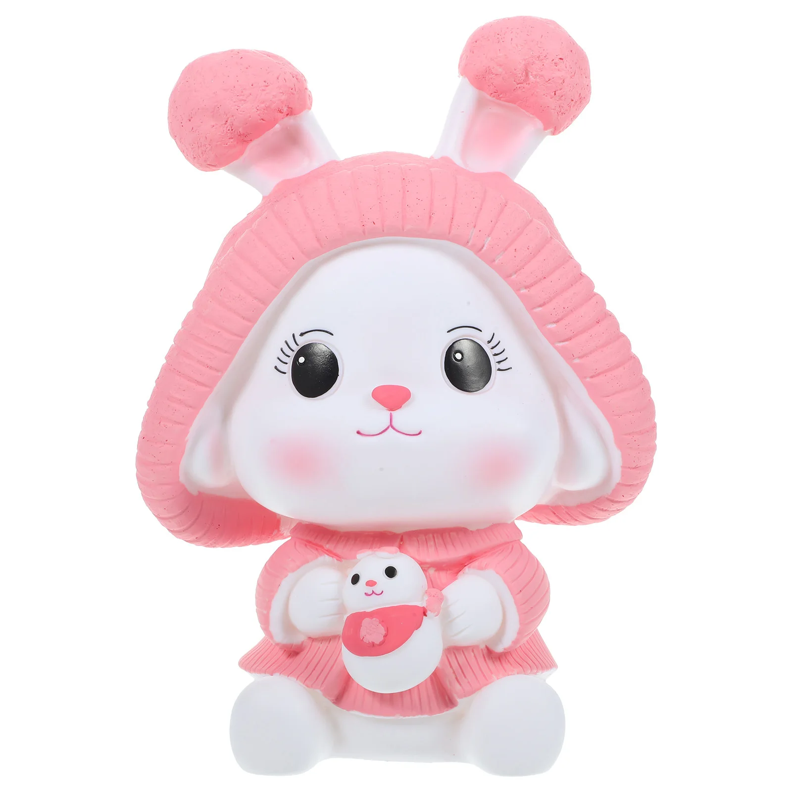 

Large Bunny Piggy Bank Cute Rabbit Shape Coin Storage Pot Kids Room Desk Decor Jar for Children Unbreakable Vinyl