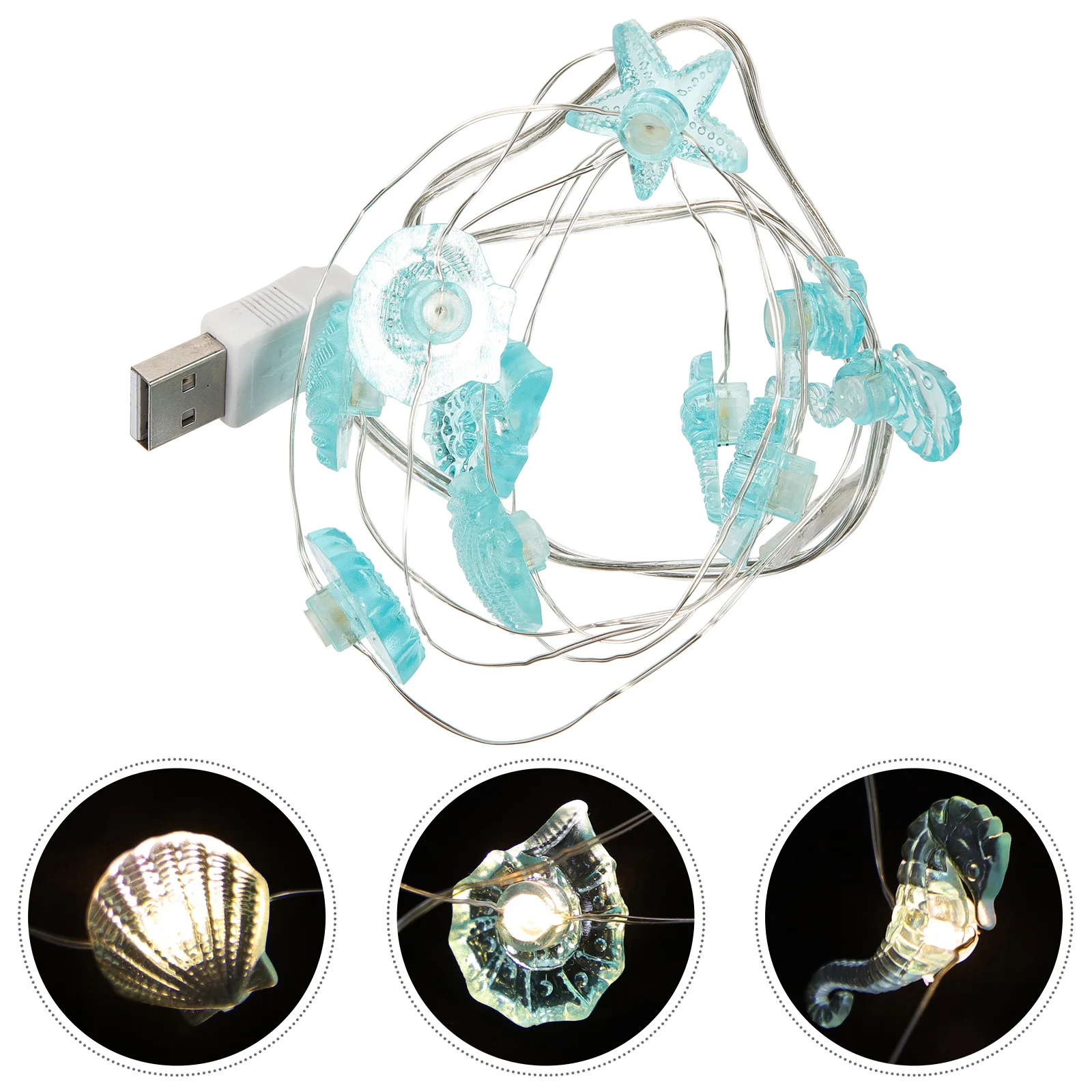 Thematische Lichterkette, dekorative Kupferdrahtlampe für Schlafzimmer, Strand, Zimmer, Party, Küstendekoration, Innenszenenlayout