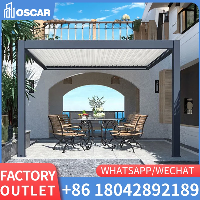 Waterproof Balcony Pergola Canopy Swimming Pool Retractable Roof Patio Awning