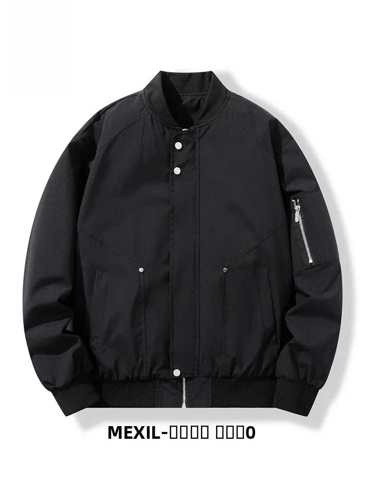 

Loose Breathable Baseball Jaet for Men Spring Autumn Faionable American Sle Versatile Baseball irt Youth Polyester Fiber