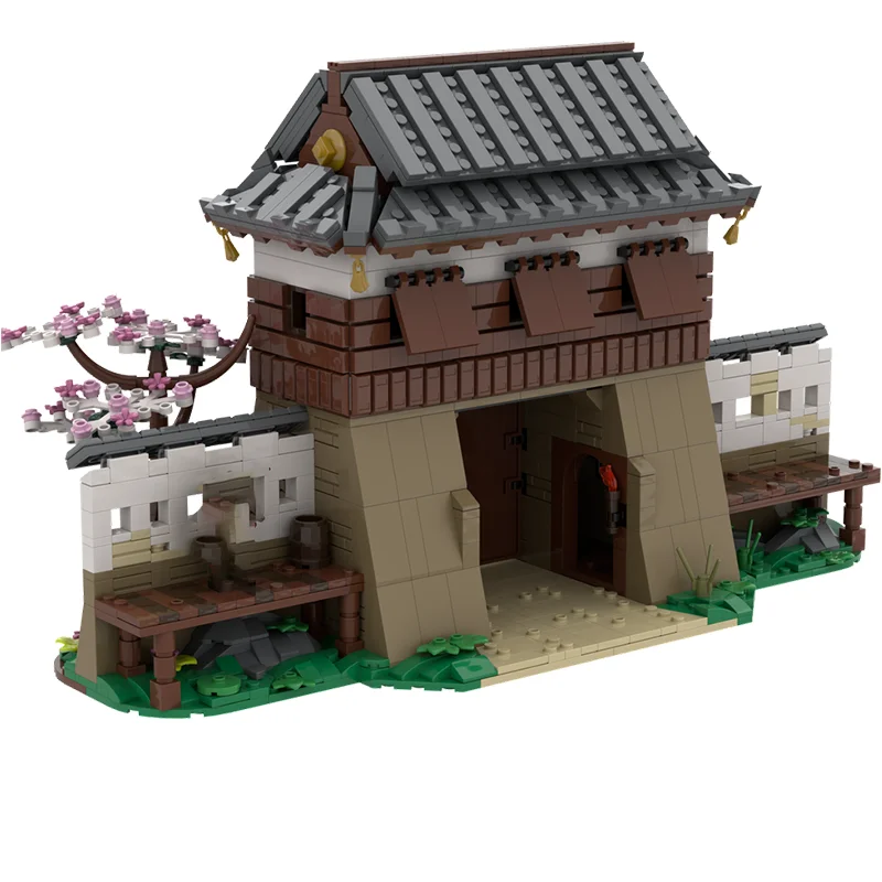 1603pcs MOC Samurai Town Gates Castle Medieval Fortress Model Building Blocks Module Diorama Figure Ship Robot Aircraft Toy Gift
