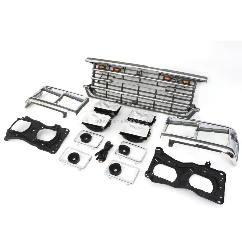 1981‑1987 Chrome Front Grille Head Lamp Surround Bracket Exterior Body Parts Fit For   LC60 FJ60 Off‑Road Auto