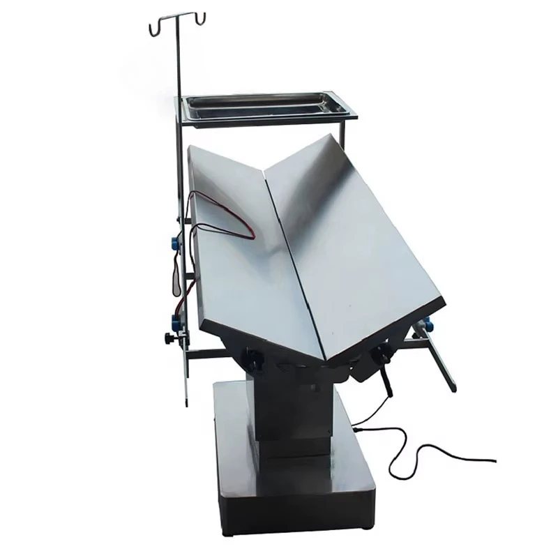 The EUR PET veterinary pet operating table is made of 304 steel and is electrically adjustable in height for use in dog clinics