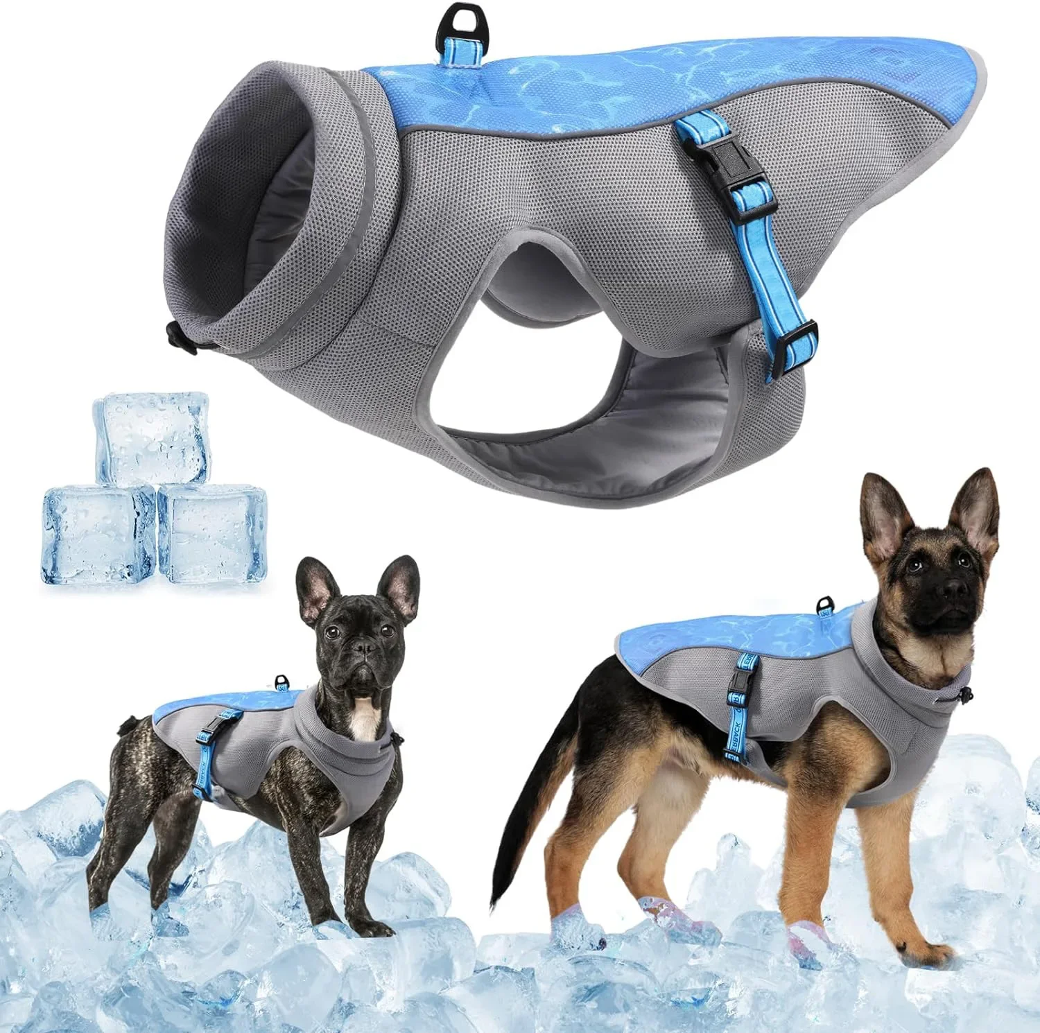 Dog Cooling Vest Lightweight Cooling Jacket Anti-UV Shirt Suitable for Beach Breathable Cooling Harnes Outdoor Summer Dog Clothe