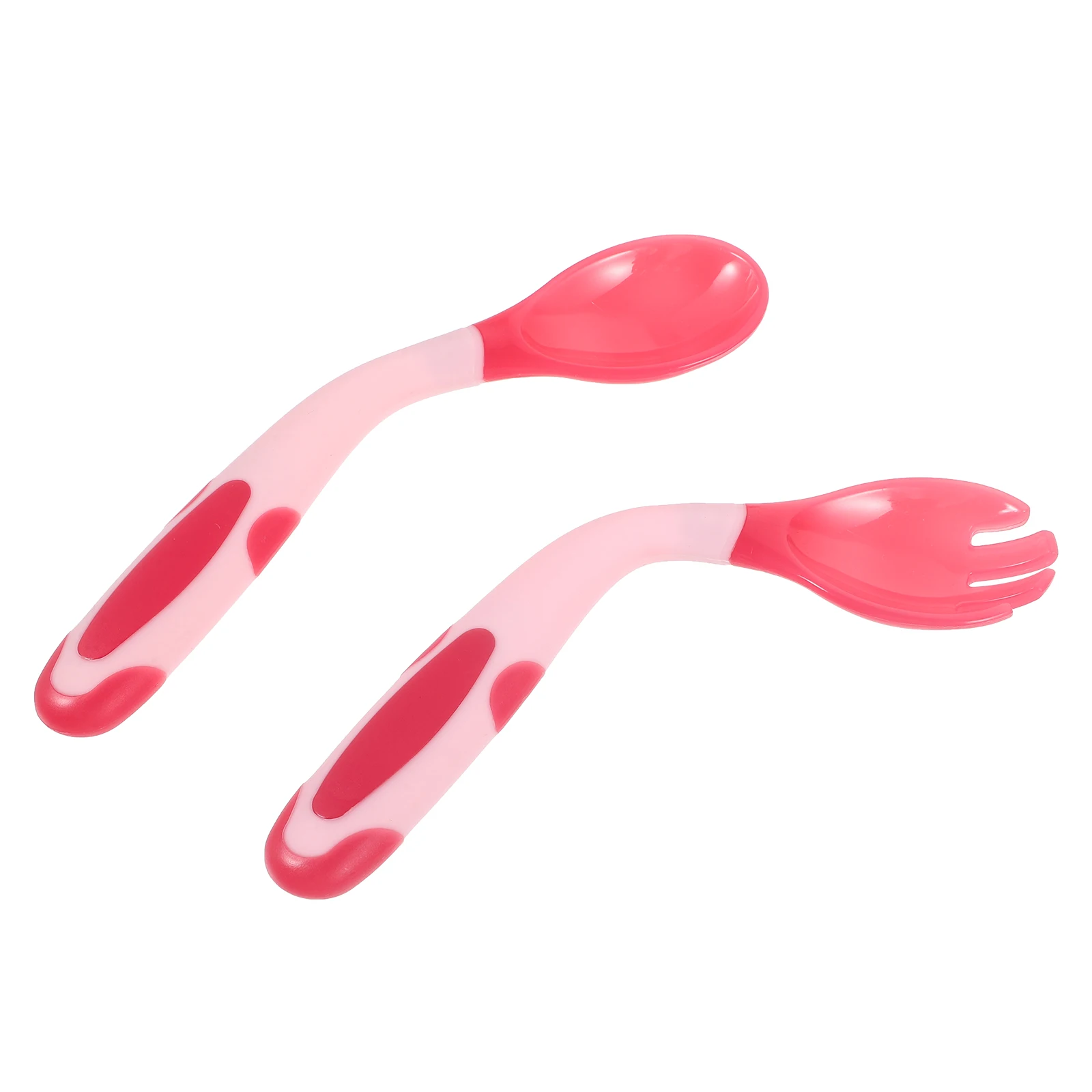 

Left H Spoon Fork Set Pink Bendable Toddler Cutlery Utensils Safe Material Portable Lightweight Practical Storage