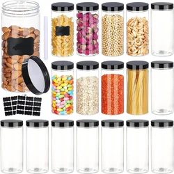 14 OZ Plastic Jars , Pen and Labels  Containers for Storing Dry Food, Makeup, Slime, Honey Jam, Cream, Butter, Lotion