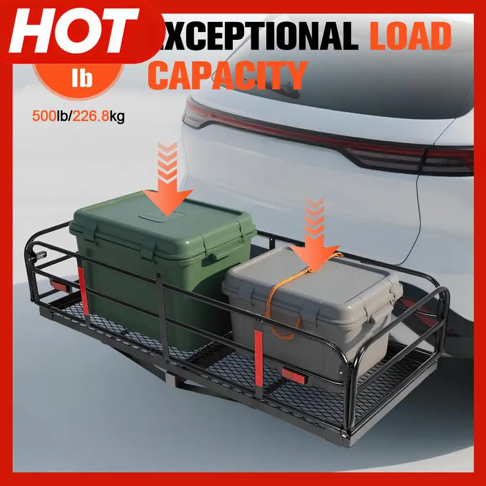 

Велокрепление на фаркоп Hitch Cargo Carrier, 60x24x14 дюймов, грузоподъемность 500 фунтов, для 2-дюймового приемника, со стабилизатором фаркопа, для внедорожников, грузовиков, пикапов