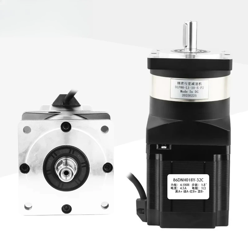 86x86x80mm High Precision 2 Phase 1.8 Nema 34 Hybrid Stepper Motor Planetary Gearbox Reducer 5:1 10:1 Ratio 48V DC