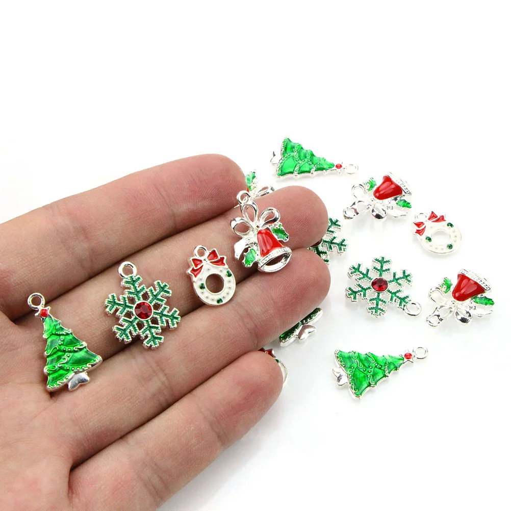 

40 Pcs Christmas Pendant for Necklace Alloy Decoration DIY Jewelry Making Pendants