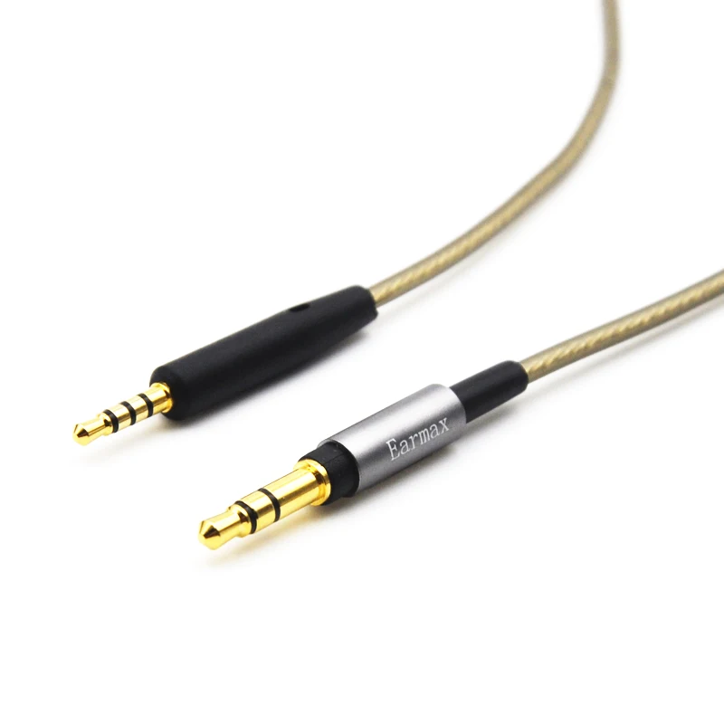 Cabo de áudio banhado a prata para bose soundtrue/soundlink around-ear ae ii on-ear oe2/oe2i fones de ouvido