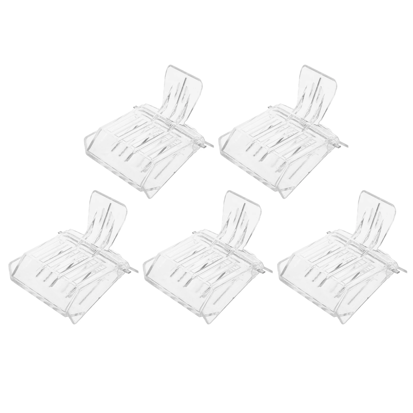 

5pcs Plastic Cage Clips 6.6X5.1X4.8Cm Transparent Catcher Tool Metal Frame Beekeeping Equipment Bee Queen Clip