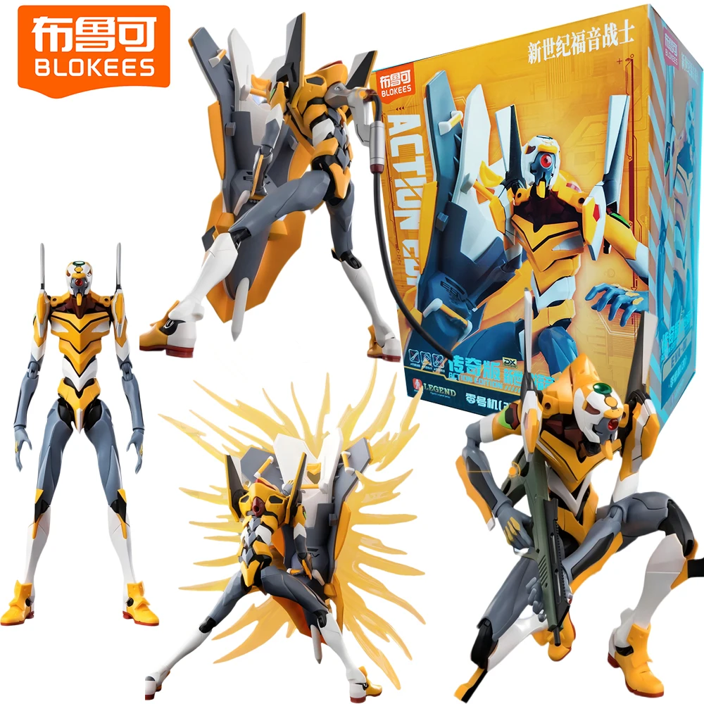 

New Original Blokees Neon Genesis Evangelion Action Figures Cartoon Premium Collectible Toys Model Desktop Ornament Kids Gifts
