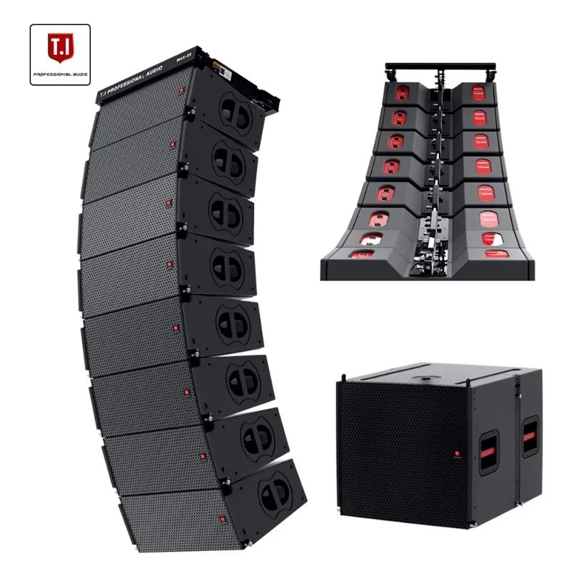 Dual 12 Inch Neodymium Subwoofer Three Way 2000W Line Array for Outdoor Concert Stage