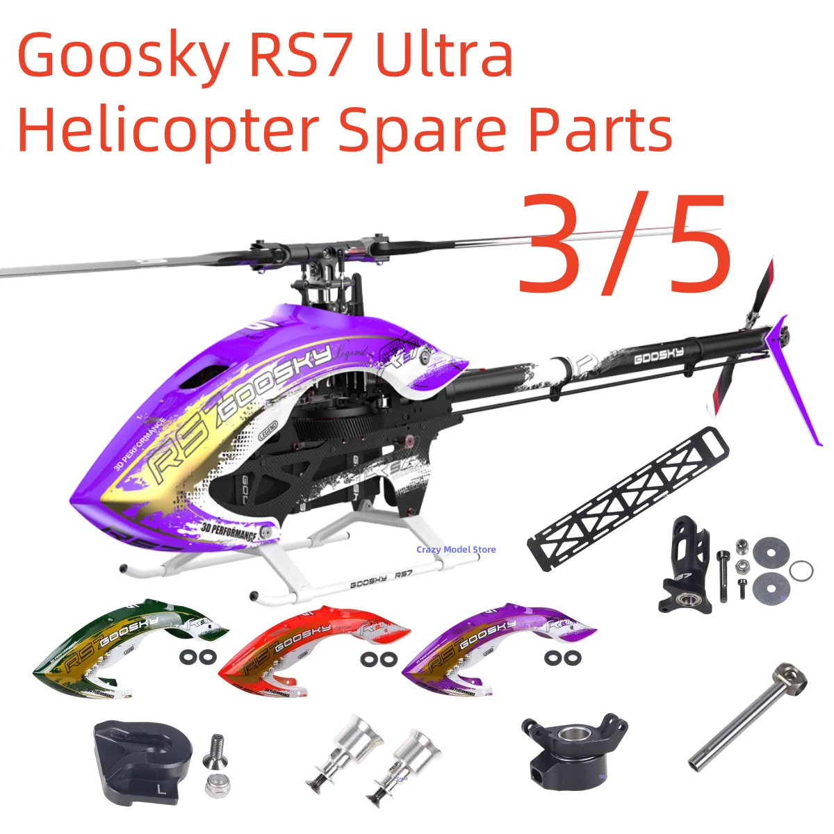 

Goosky RS7 Ultra 700 3D Helicopter Spare Parts Part III 3/5