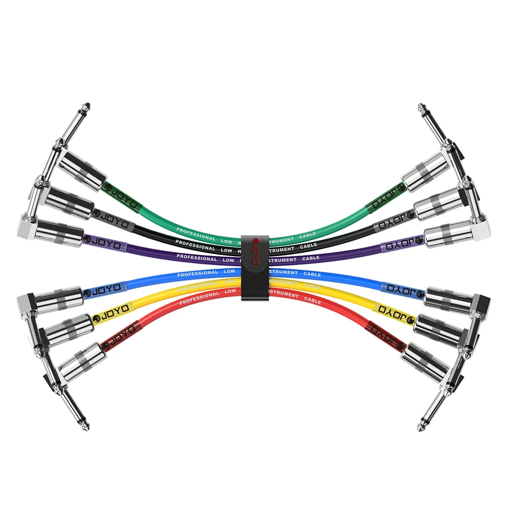 

JOYO CM-11 6 шт./лот гитарный патч-кабель 6,35 мм прямоугольный разъем шумоподавление инструментальный кабель для гитары бас-педаль
