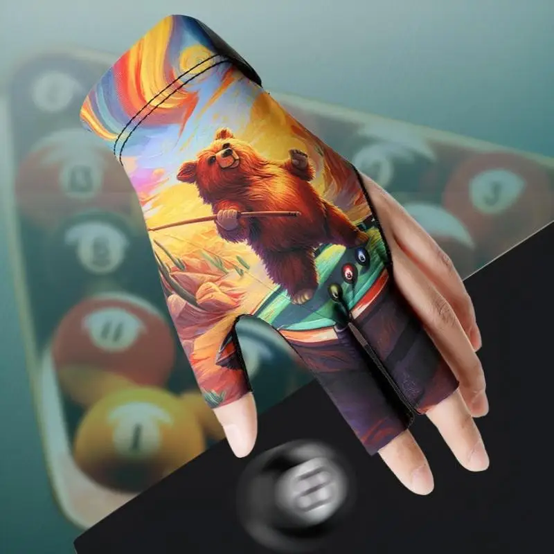 1 Stück Neuer Snooker-Queue-Handschuh für die linke Hand, atmungsaktiver Billard-Queue-Handschuh, 3-Finger-Billard-Handschuh für Herren, Zubehör – Detail 10