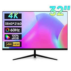 Monitor 4K UHD de 32 pulgadas, 3840x2160P, 100% DCI-P3, 8 bits, pantalla IPS de escritorio con HDMI/DP para diseño de dibujo