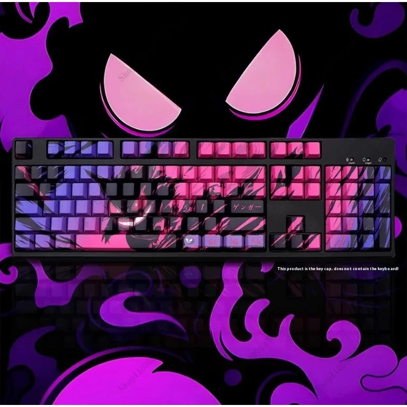 136-touches-ensemble-pokemon-gengar-keycap-chreey-hauteur-pbt-sublimation-clavier-mecanique-personnaliser-bricolage-anime-keycaps-garcons-filles-cadeau