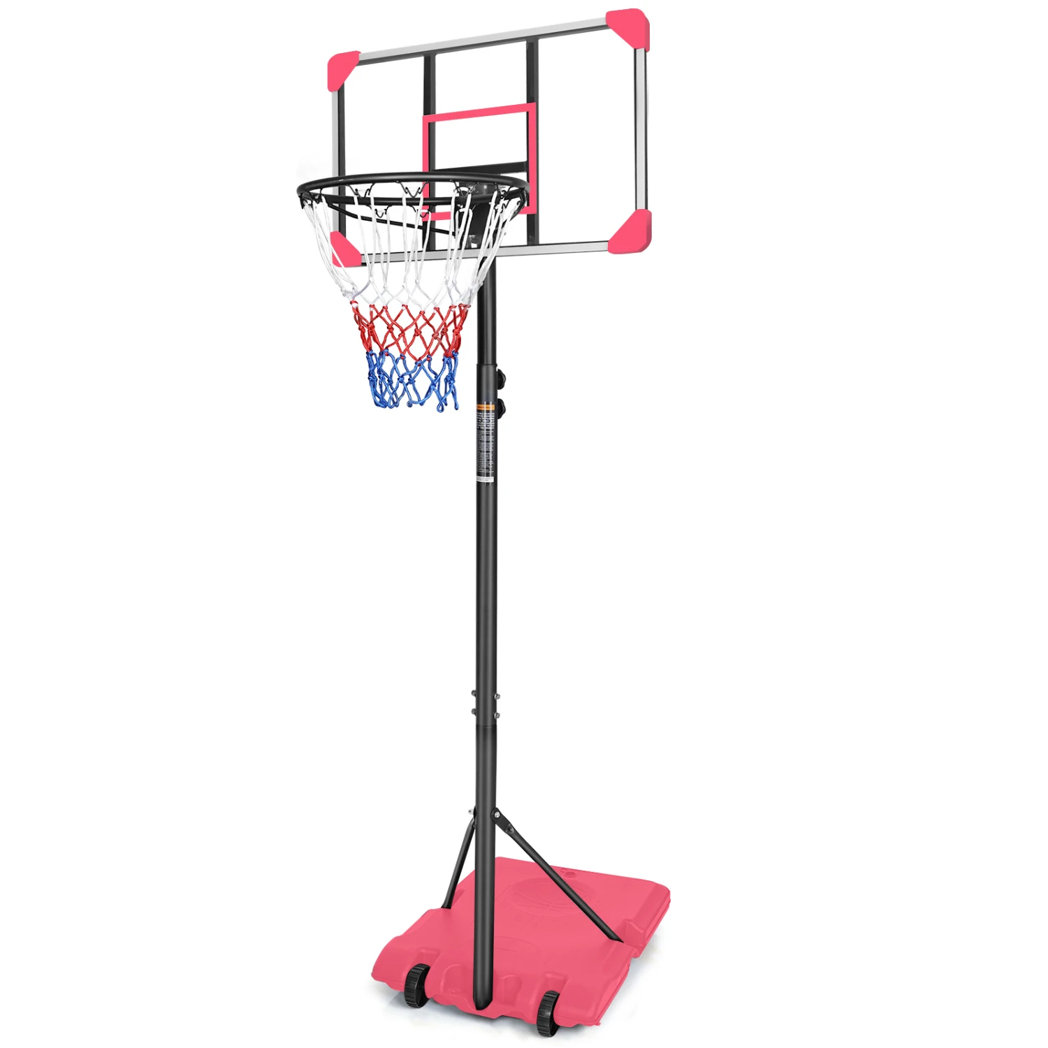 

Portable Basketball Goal System with Stable Base, Wheels, Adjustable Height 5.6-7ft Hoop for Indoor/Outdoor Teenagers, Youth - 2