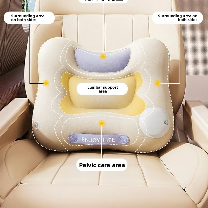 Car Inflatable Lumbar Support Pillow, Seat Artifact, Driving Lumbar Support Cushion, Adjustable Office Lumbar Support Cushion